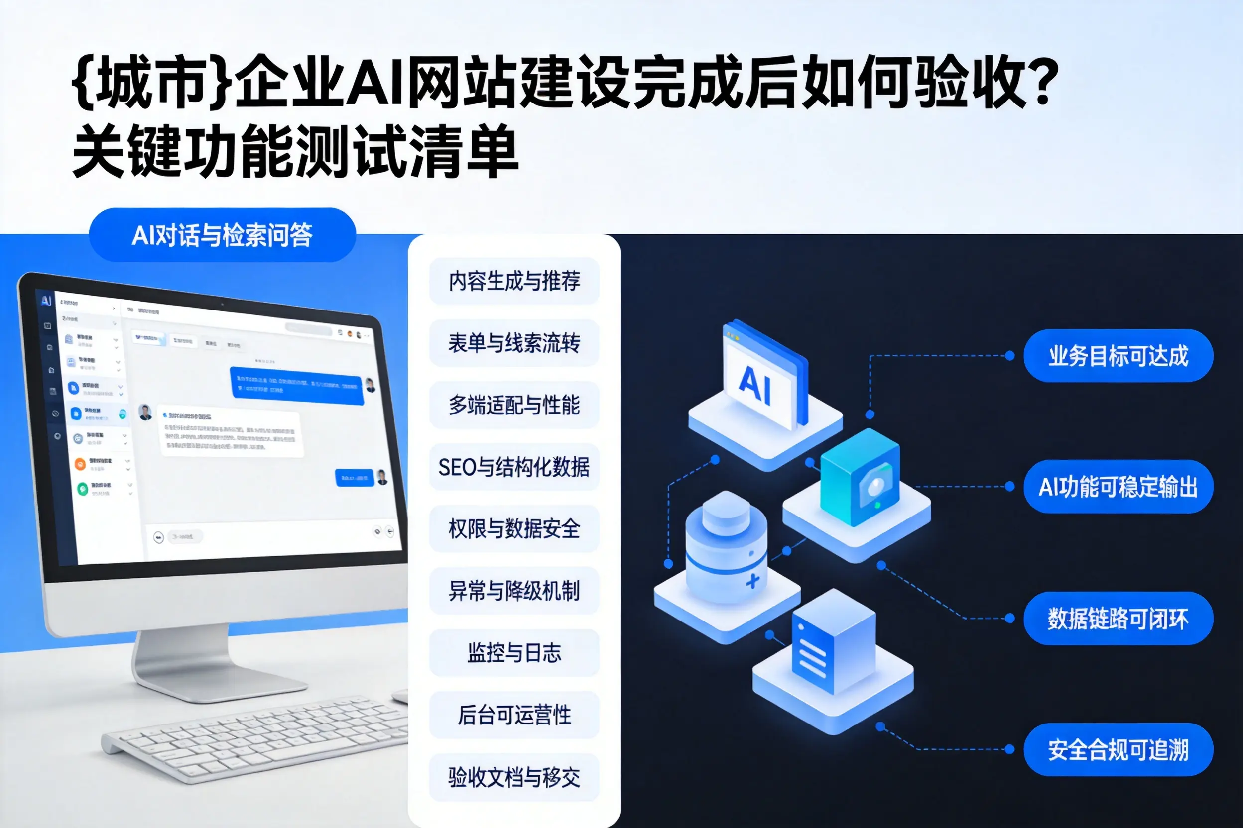 云浮企业AI网站建设完成后如何验收?关键功能测试清单