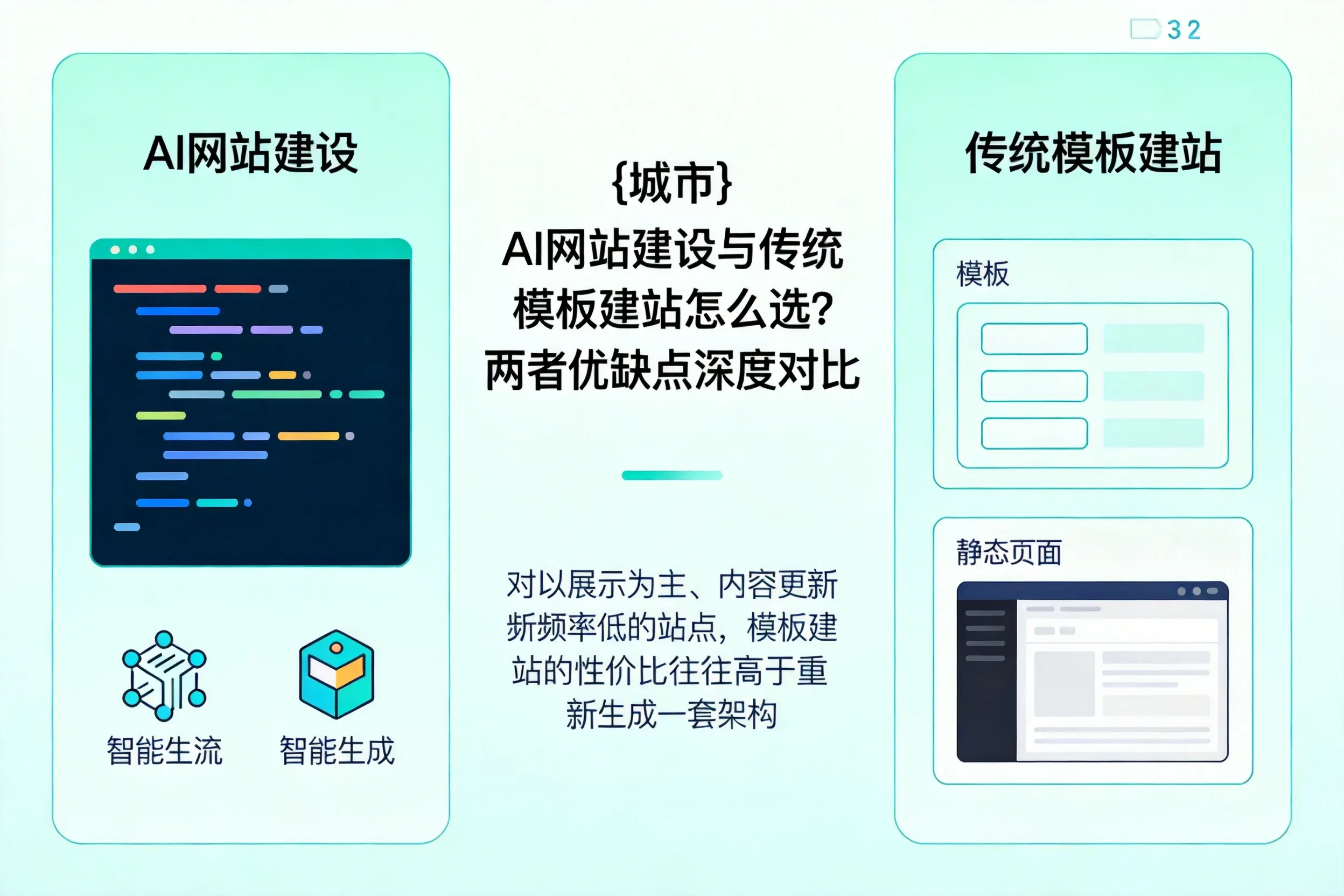 云浮AI网站建设与传统模板建站怎么选?两者优缺点深度对比