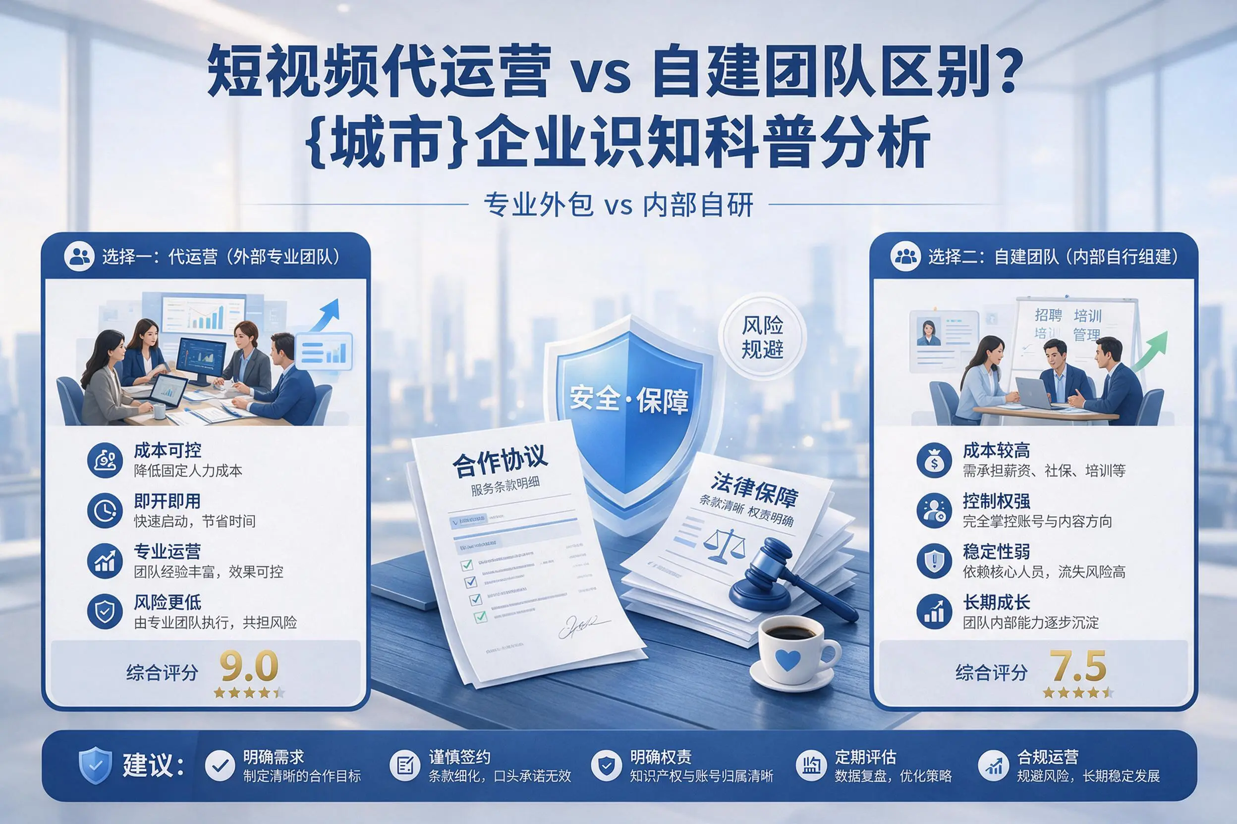短视频代运营与自建团队区别?云浮企业认知科普分析