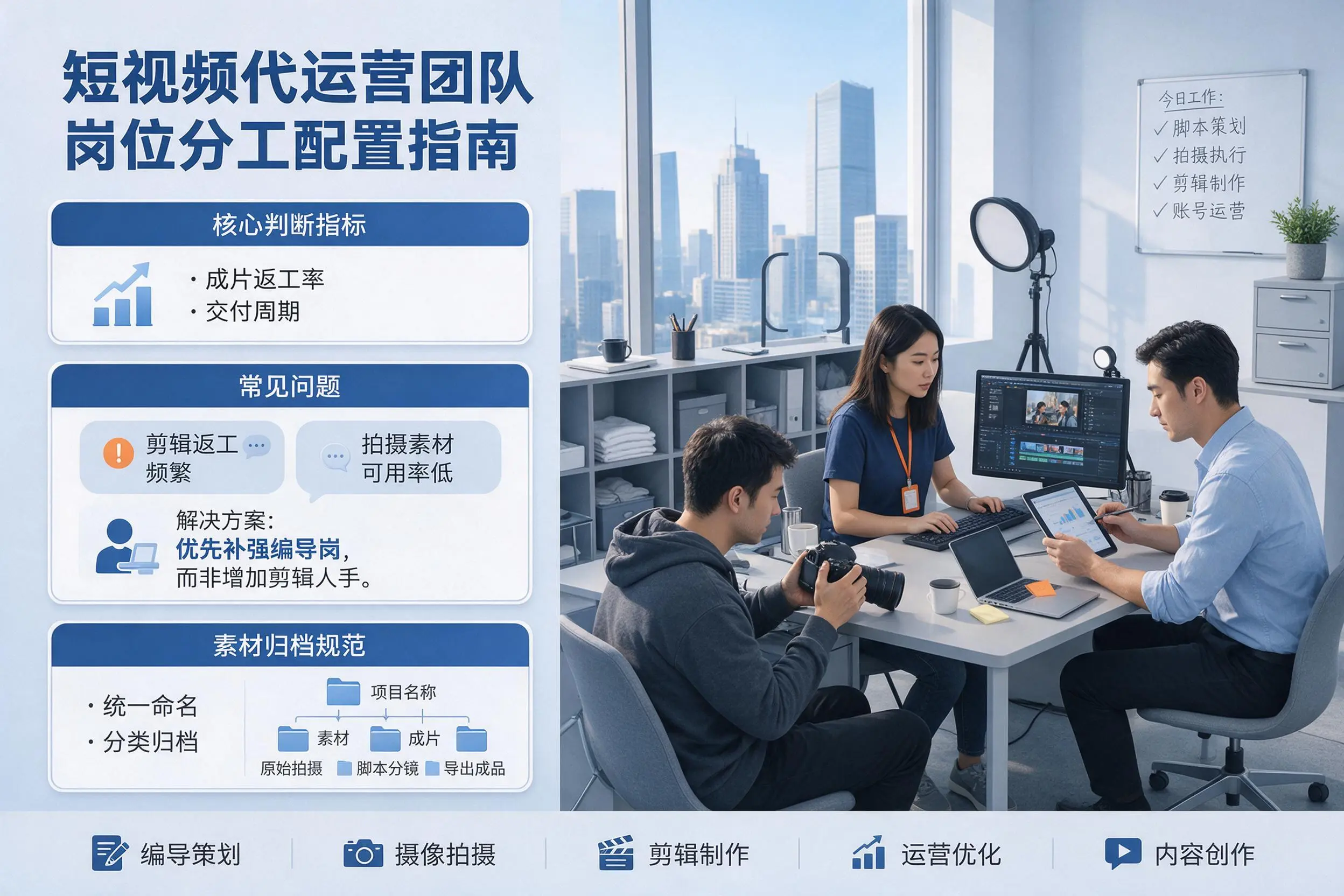 短视频代运营团队如何配置？云浮企业岗位分工科普说明