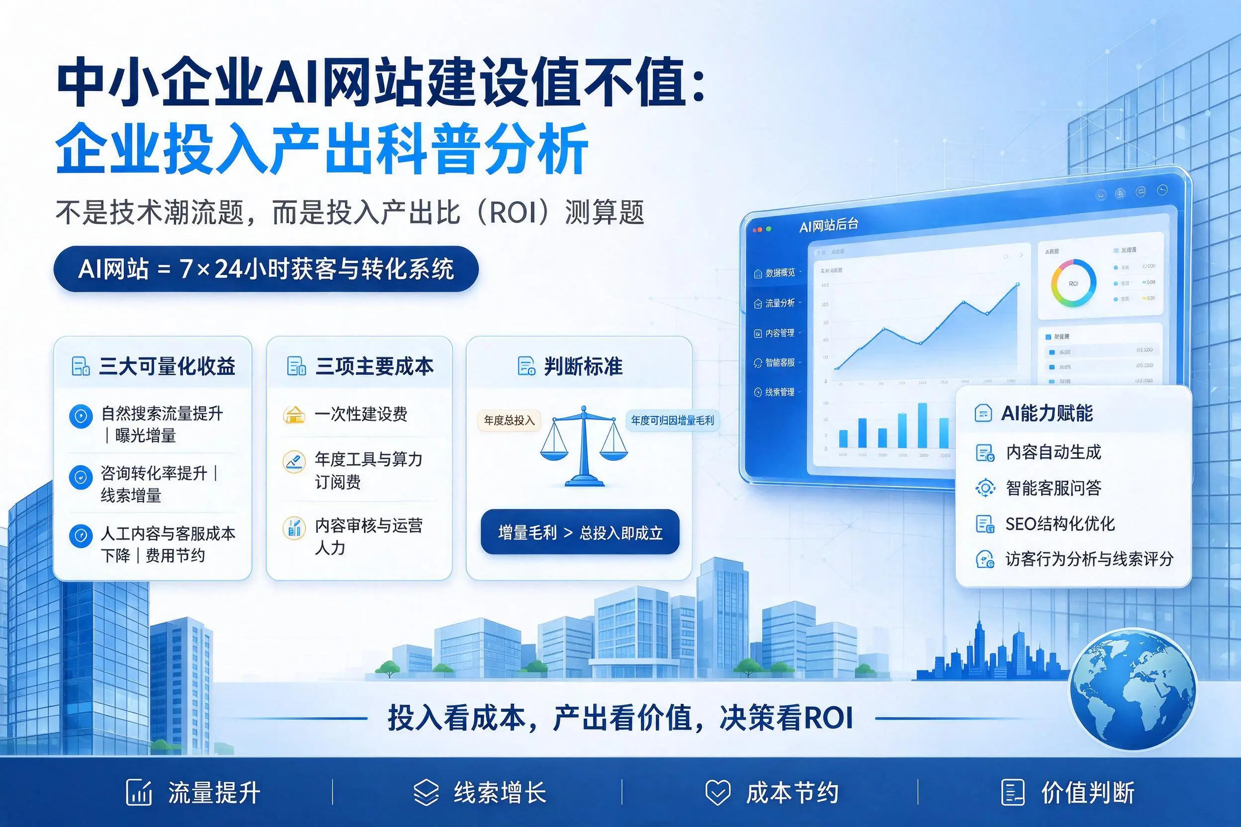 中小企业AI网站建设值不值：云浮企业投入产出科普分析