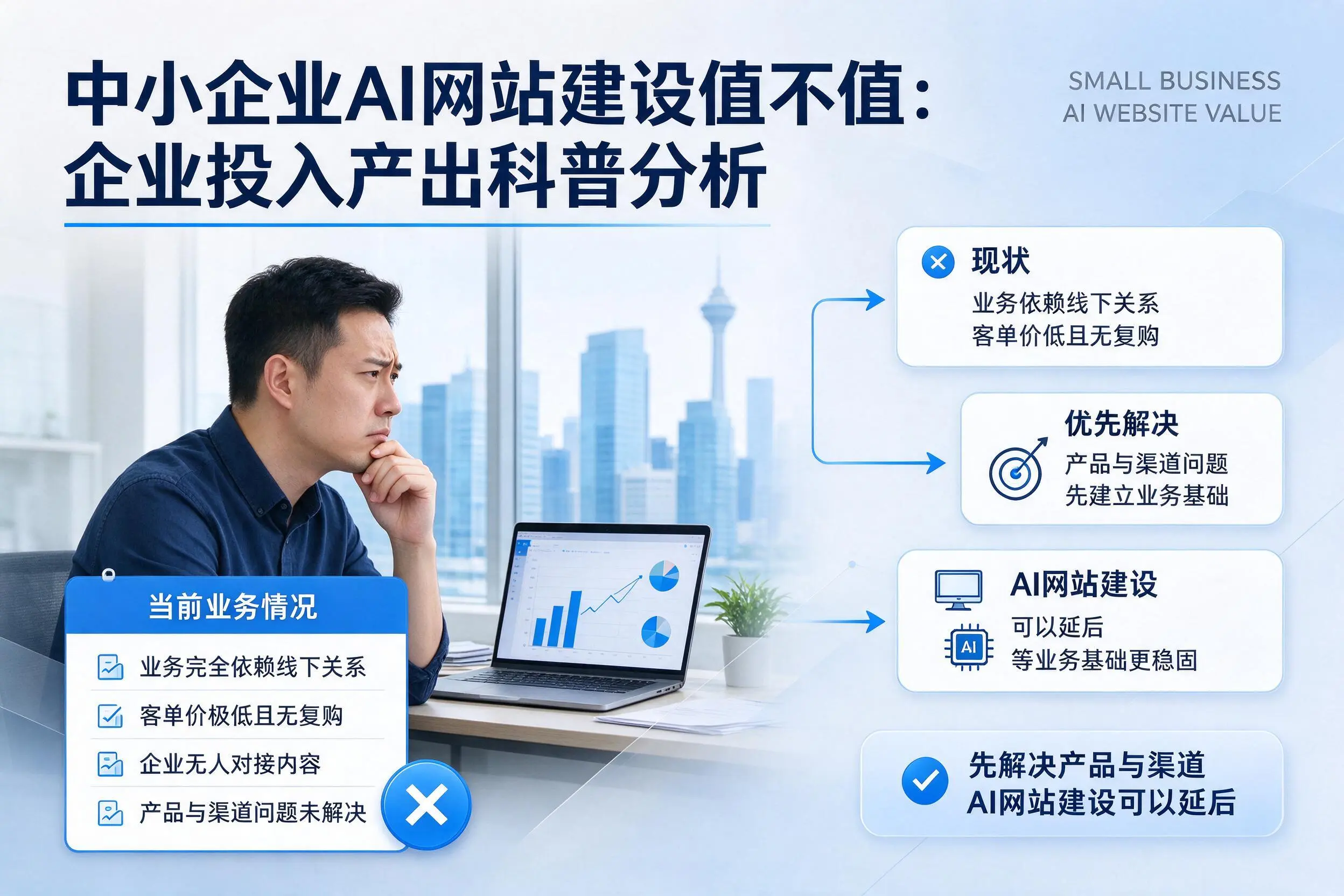 中小企业AI网站建设值不值：云浮企业投入产出科普分析