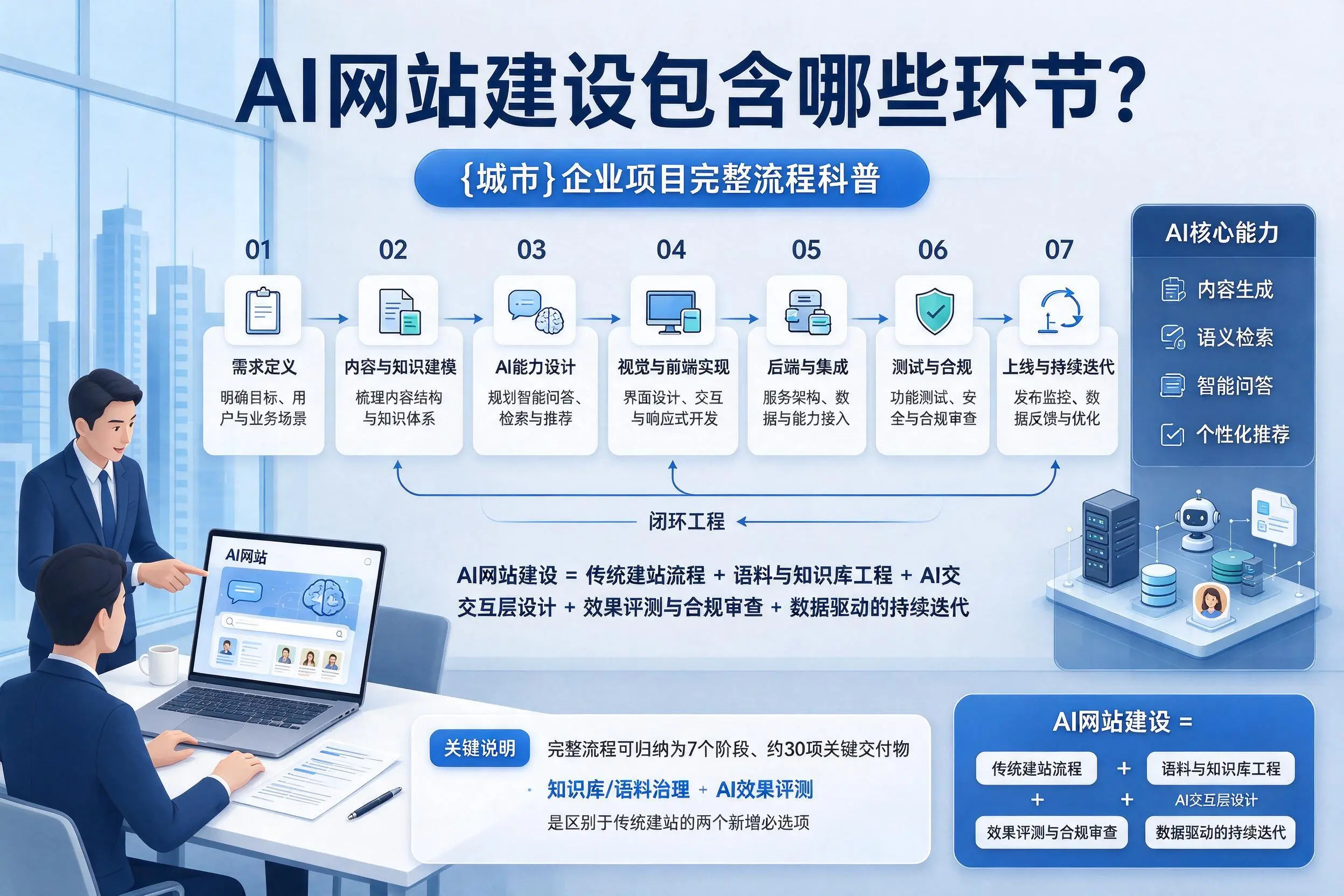 AI网站建设包含哪些环节？云浮企业项目完整流程科普