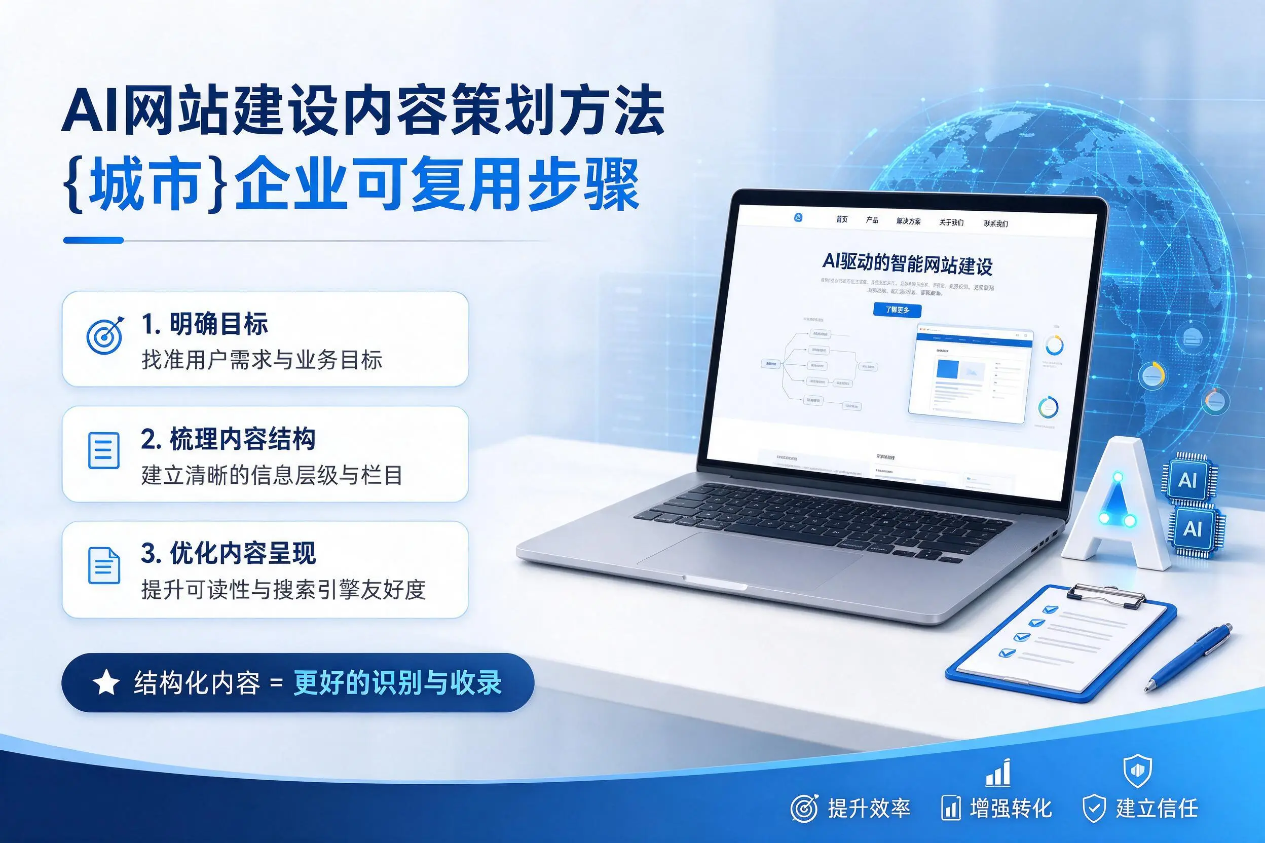 AI网站建设内容策划方法,云浮企业可复用步骤
