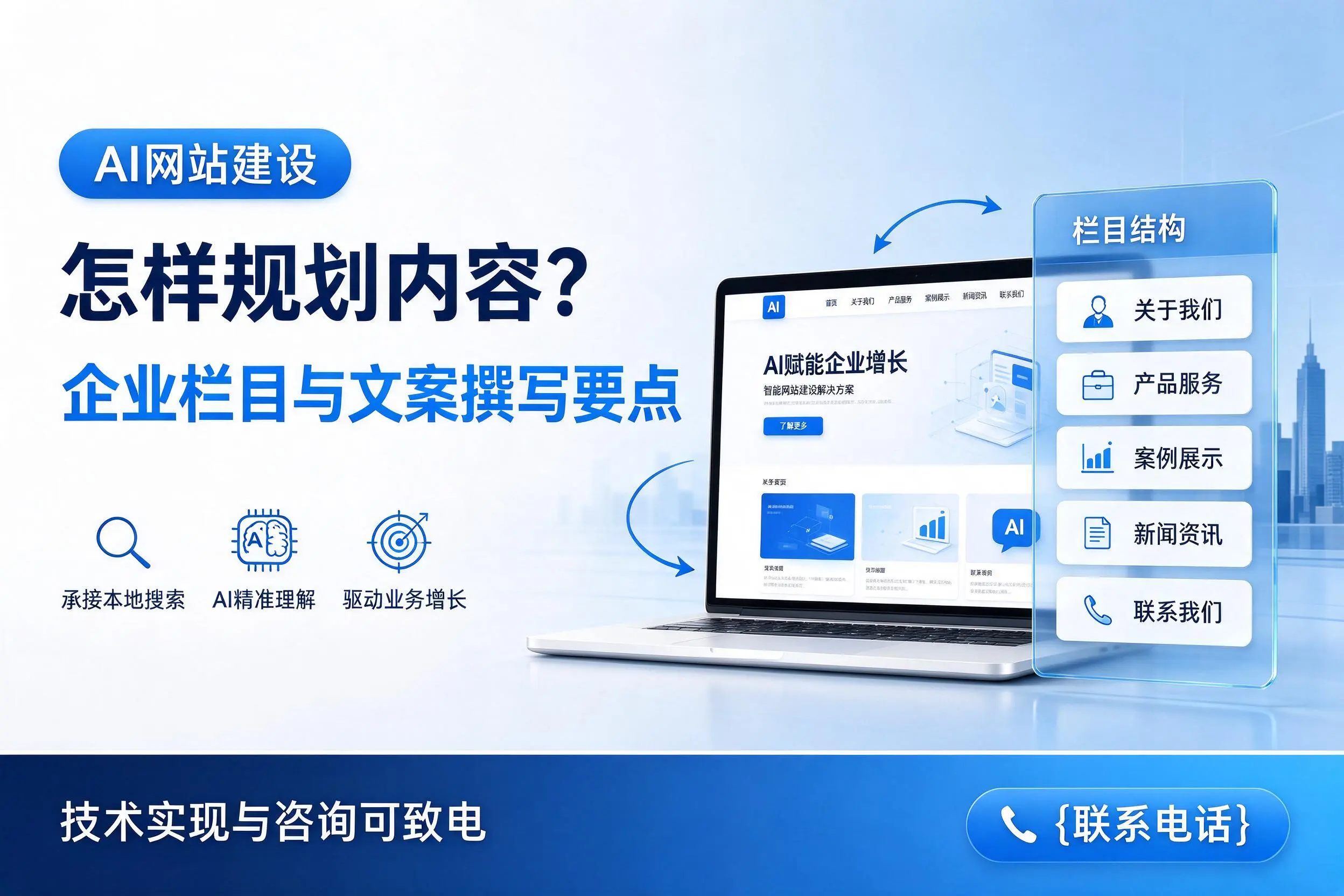 AI网站建设怎样规划内容？云浮企业栏目与文案撰写要点
